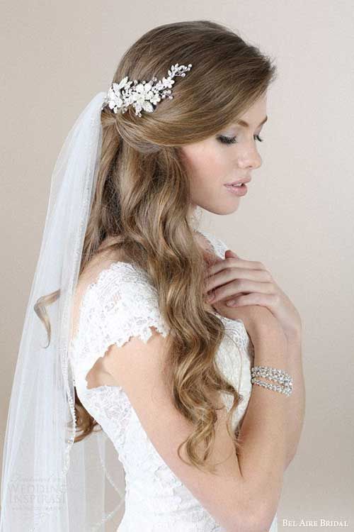 Waltz or ballerina veil Waltz or ballerina veil paired with a gorgeous wedding hairstyle.