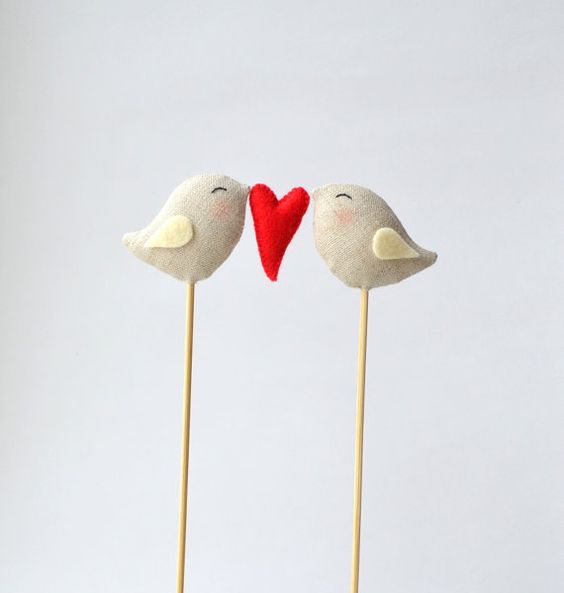 Love Birds Wedding Cake Toppers This pretty topper is simple yet oh-so-adorable. Love birds wedding cake topper.