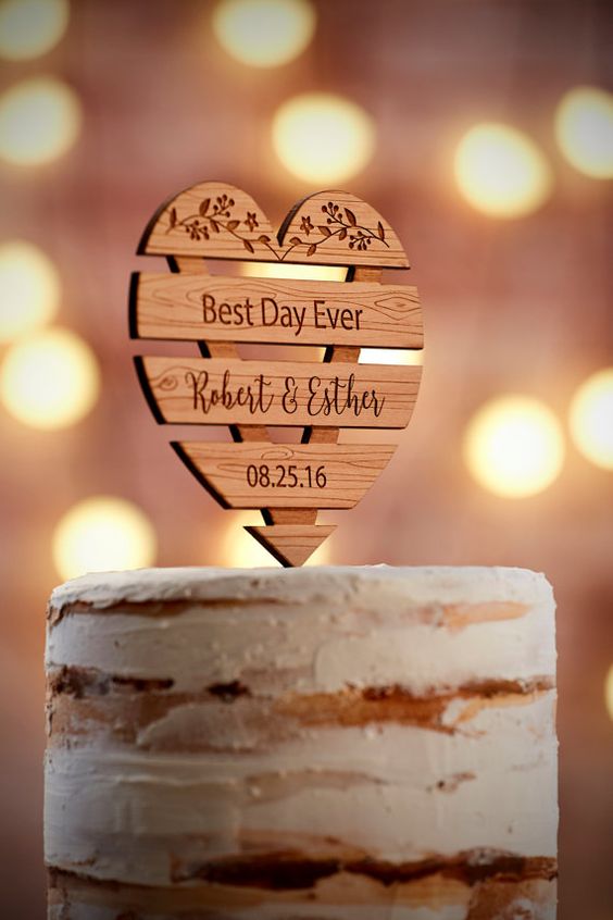 rustic glam personalized cake topper Crates are all the rage right now. Check out these rustic glam personalized cake topper.