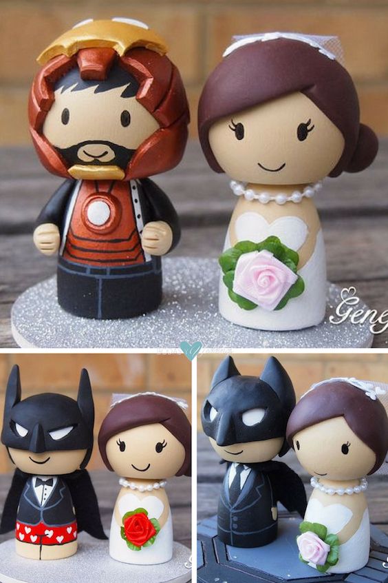 superhero wedding cake toppers Cute superhero wedding cake toppers. Love Batman in boxer shorts!
