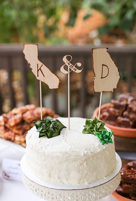 monogram cake toppers Rustic State monogram cake toppers with the bride and groom