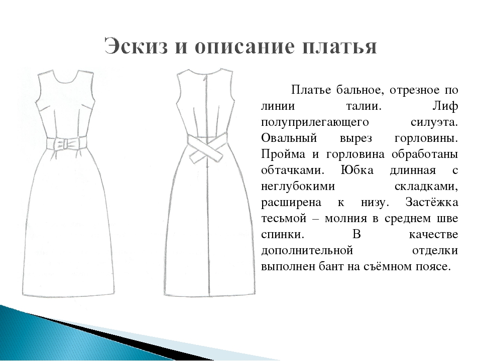 Технология 6 класс план урока. Описание модели платья. Техническое описание модели платья. Описание модели платья по эскизу.