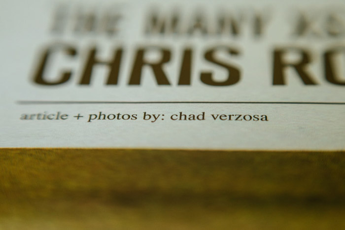 A close up of anarticle crediting the magazine photographer