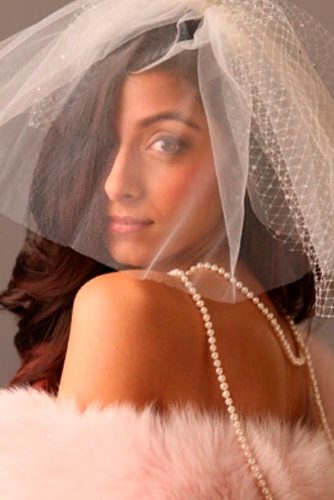 Vintage Blusher Veil With Rhinestones #vintageveils #retroveils