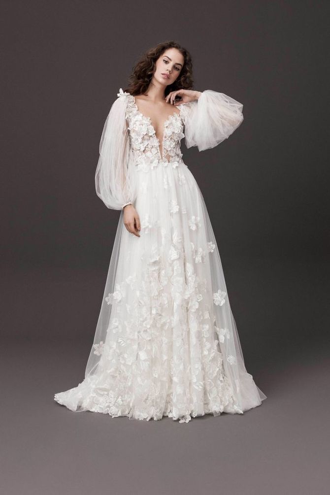Модные свадебные платья с рукавами 2020-2021 16