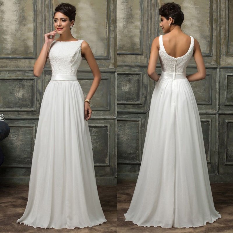 Элегантное белое платье в пол