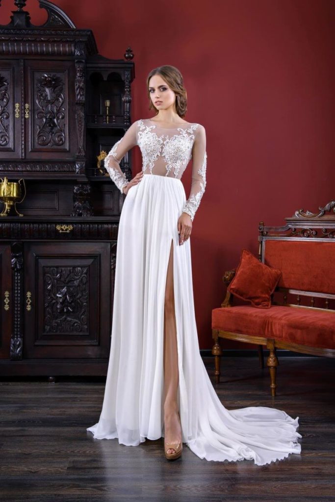 Атласное свадебное платье, вариант 5
