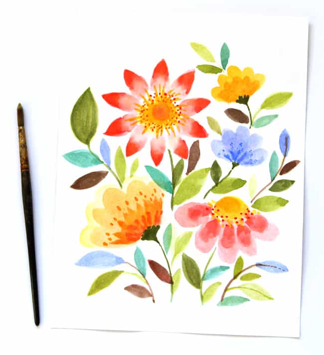 paint watercolor flowers-a piece of rainbow blog
