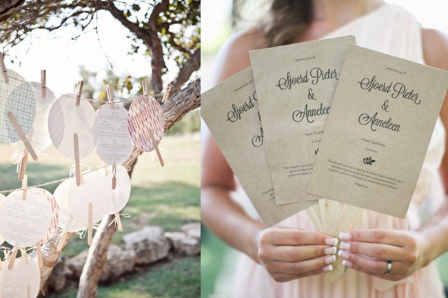 wedding ceremony program fans