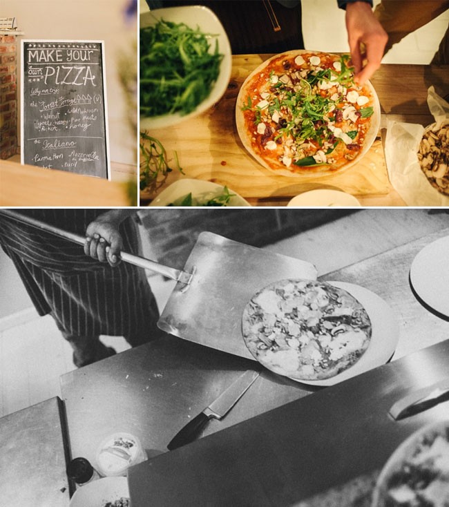 Wedding reception make your own pizza