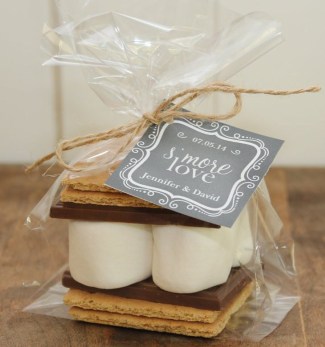 smores wedding favor kit with chalkboard tag