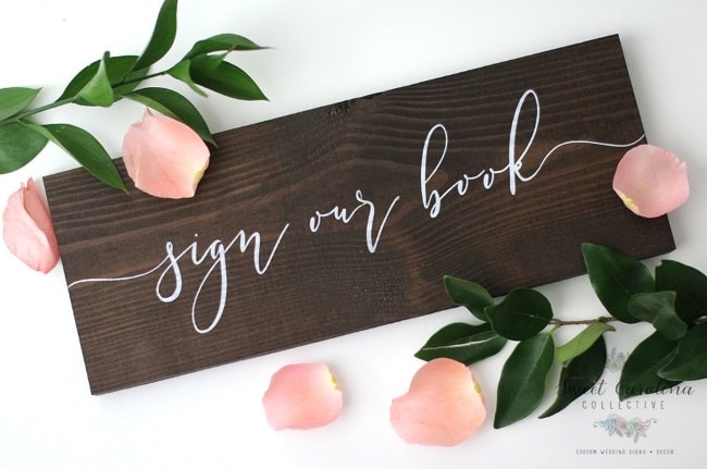 wood guestbook sign
