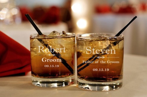 Engraved whiskey glasses