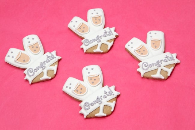 Champagne Glass Iced Cookies