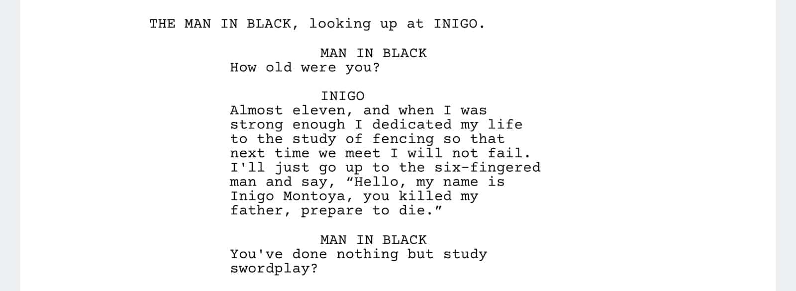 The Princess Bride Script - Quotes - StudioBinder The Princess Bride Script - Quotes - StudioBinder