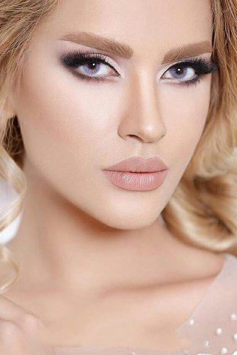 wedding makeup matte lips natural eyeshadows and long lashes shirazwedding via instagram