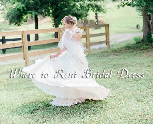 rent wedding dress bride in the wedding dress at the nature