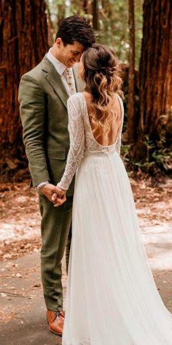 rustic wedding dresses a line low back long sleeve lace lukeandmallory