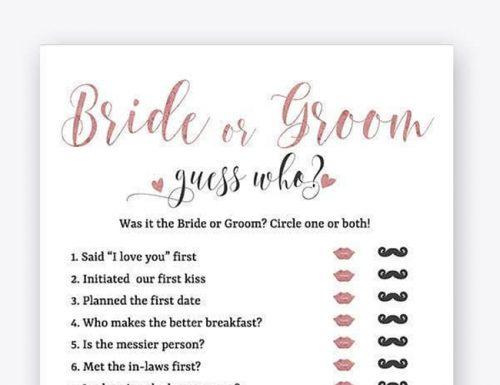 bachelorette party games: guess who