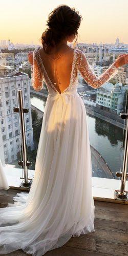 greek wedding dresses a line with illusion long sleeves v back ideal moscow