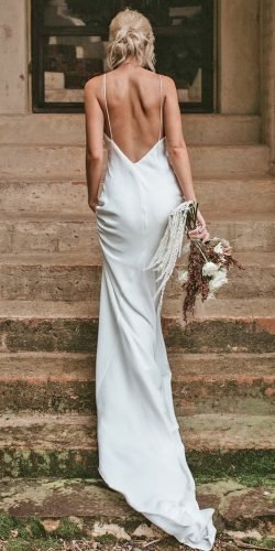 simple wedding dresses sheath with spaghetti straps v back beach grace loves lace