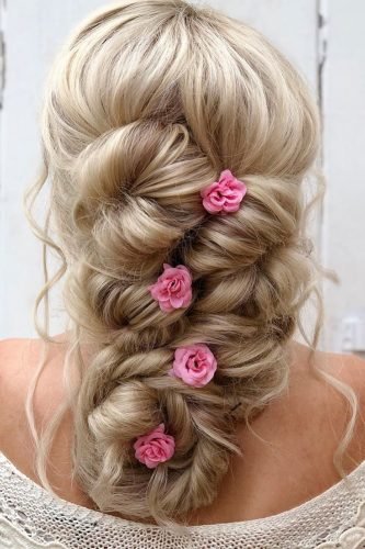 wedding hairstyles for curly hair airy fishtail braid alexandralee1016