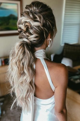 wedding hairstyles for long hair messy long ponytail ameliahairandmakeup