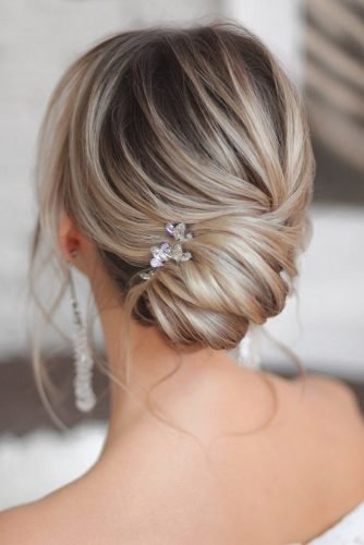 wedding hairstyles for long hair swept updo with decor